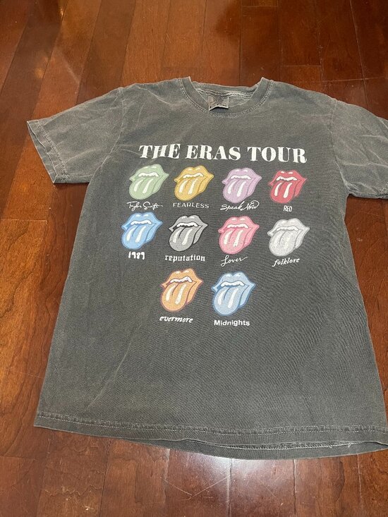 Comfort Colors Tops - Comfort Colors Taylor Swift Eras Tour Faded Gray Graphic Tee Small